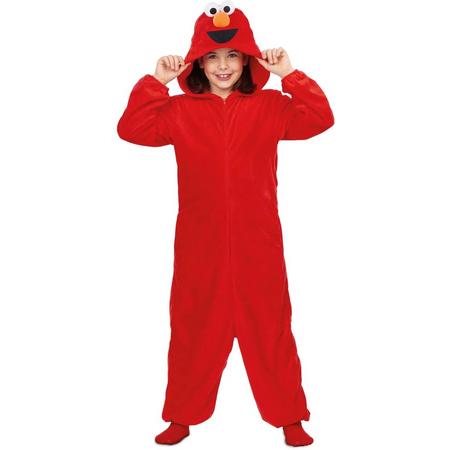 Elmo onesie | Sesamstraat | licentie kostuum voor kinderen | 5-6 jaar